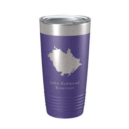 John Redmond Reservoir Tumbler Lake Map Travel Mug Insulated Laser Engraved Coffee Cup Kansas 20 oz-15