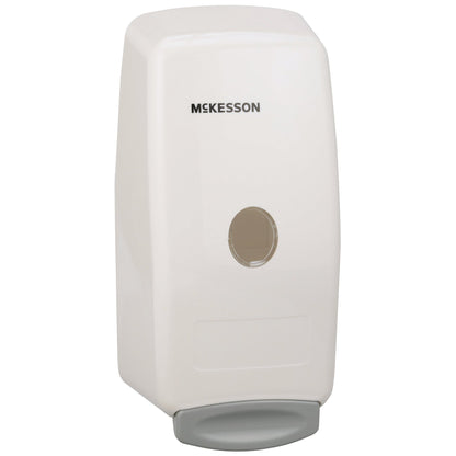 Hand Hygiene Dispenser McKesson White Plastic Manual Push 1000 mL Wall Mount