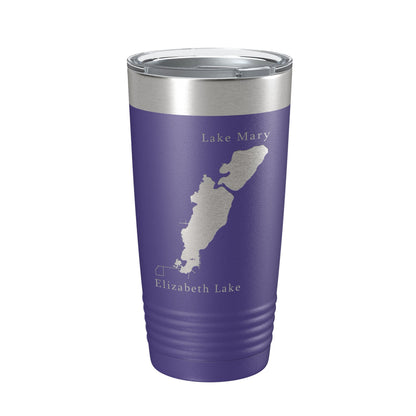 Lakes Mary & Elizabeth Map Tumbler Travel Mug Insulated Laser Engraved Coffee Cup Illinois Wisconsin 20 oz-15