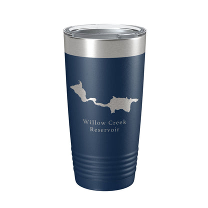 Willow Creek Reservoir Arapaho Tumbler Lake Map Travel Mug Insulated Laser Engraved Coffee Cup Colorado 20 oz-8
