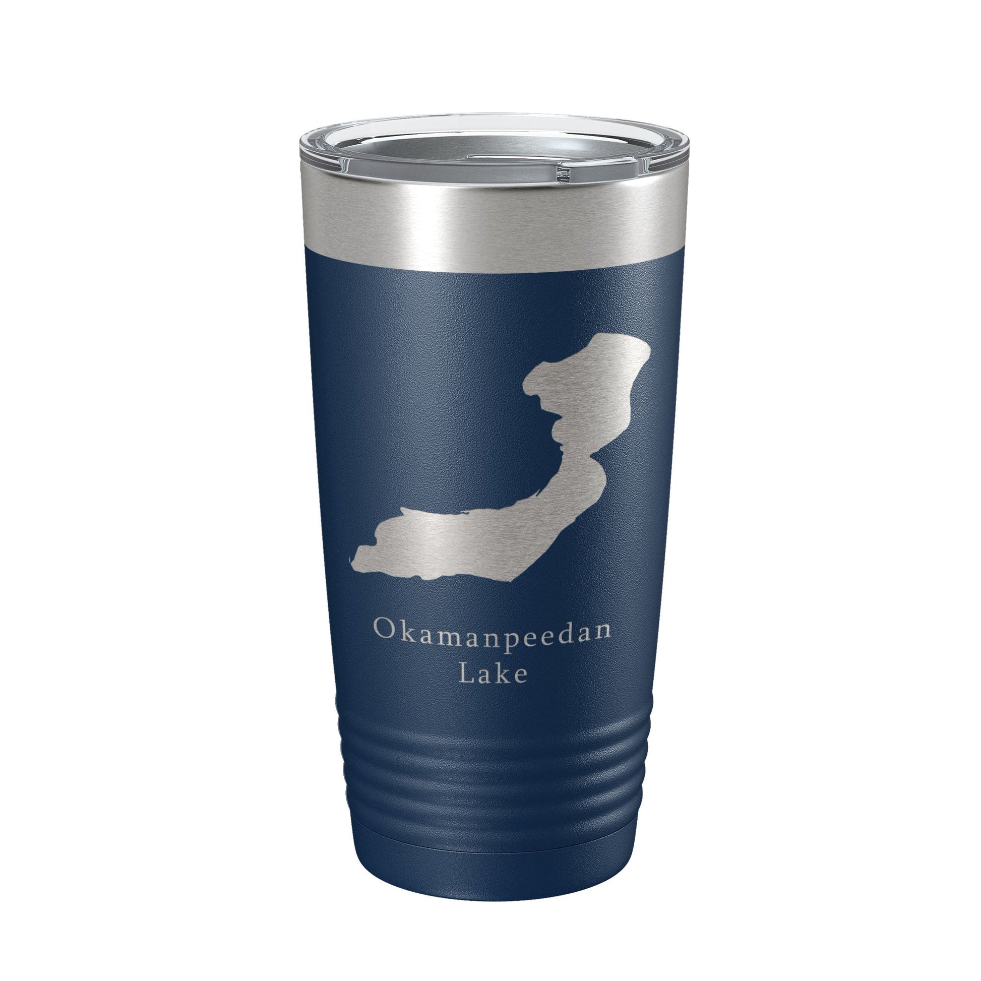 Okamanpeedan Lake Map Tumbler Travel Mug Insulated Laser Engraved Coffee Cup Iowa Minnesota 20 oz-2