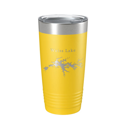 Weiss Lake Map Tumbler Travel Mug Insulated Laser Engraved Coffee Cup Alabama 20 oz-19