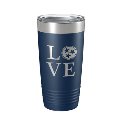 Tennessee Tristar Tumbler Love TN Travel Mug Gift Insulated Laser Engraved Coffee Cup Symbol 20 oz-2