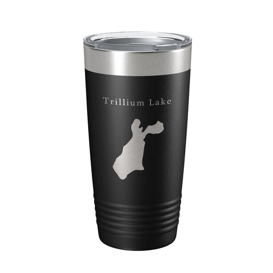 Trillium Lake Map Tumbler Travel Mug Insulated Laser Engraved Coffee Cup Oregon 20 oz-0