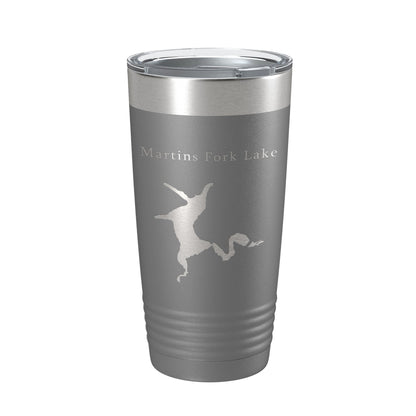 Martins Fork Lake Map Tumbler Travel Mug Insulated Laser Engraved Coffee Cup Kentucky 20 oz-16