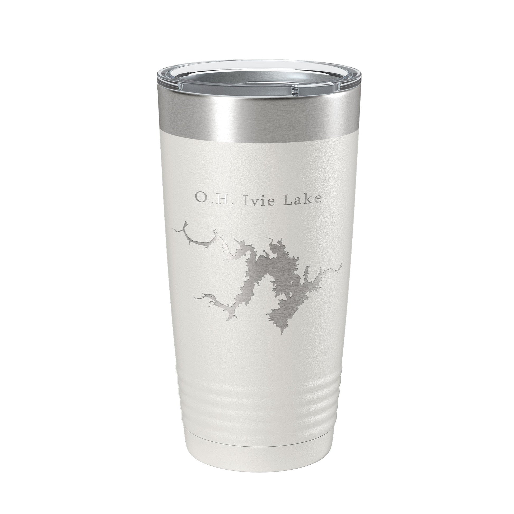 O.H. Ivie Lake Stacy Reservoir Map Tumbler Travel Mug Insulated Laser Engraved Coffee Cup Texas 20 oz-1