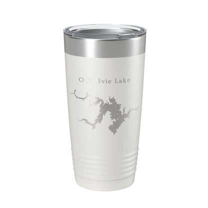 O.H. Ivie Lake Stacy Reservoir Map Tumbler Travel Mug Insulated Laser Engraved Coffee Cup Texas 20 oz-7