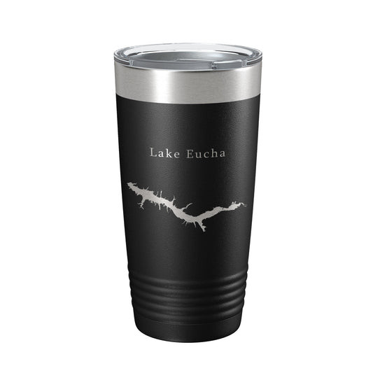 Lake Eucha Map Tumbler Travel Mug Insulated Laser Engraved Coffee Cup Oklahoma 20 oz-0