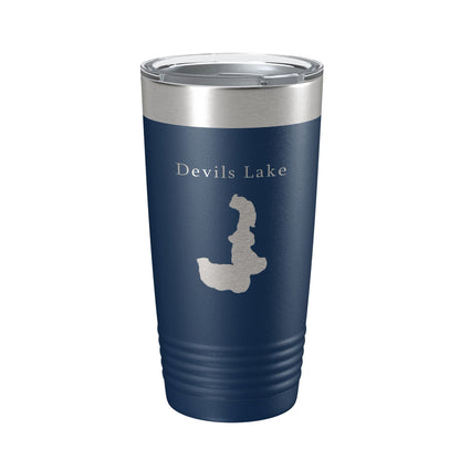 Devils Lake Map Tumbler Travel Mug Insulated Laser Engraved Coffee Cup Michigan 20 oz-8