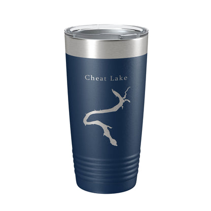 Cheat Lake Map Tumbler Travel Mug Insulated Laser Engraved Coffee Cup Morgantown West Virginia 20 oz-2