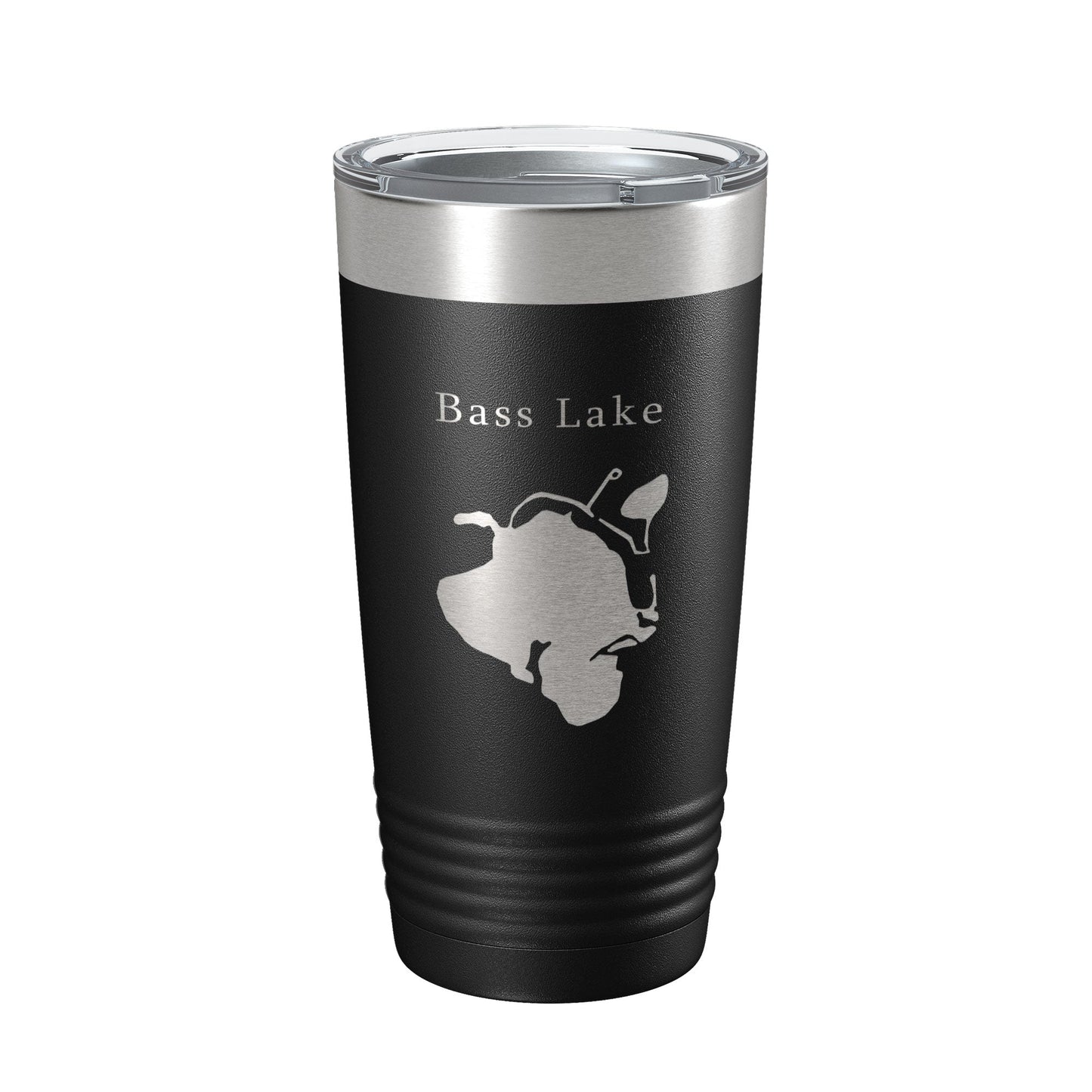 Bass Lake Map Tumbler Travel Mug Insulated Laser Engraved Coffee Cup Hamburg Township Huron River Chain of Lakes Michigan 20 oz-5
