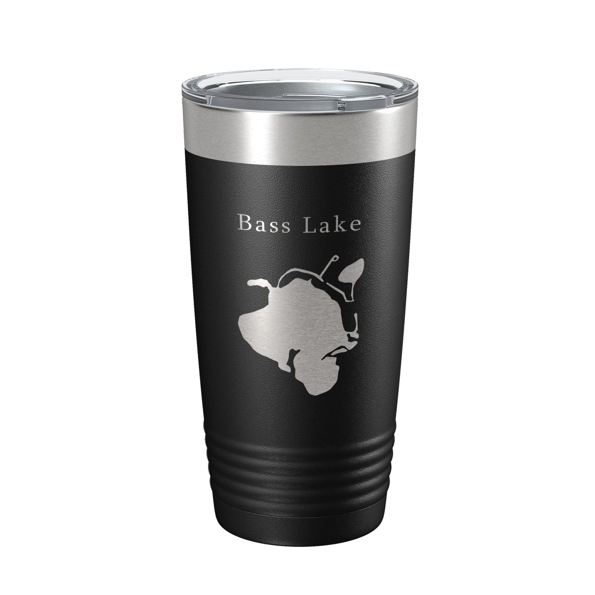 Bass Lake Map Tumbler Travel Mug Insulated Laser Engraved Coffee Cup Hamburg Township Huron River Chain of Lakes Michigan 20 oz-5