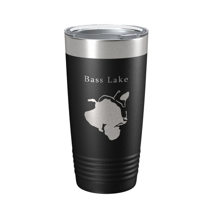 Bass Lake Map Tumbler Travel Mug Insulated Laser Engraved Coffee Cup Hamburg Township Huron River Chain of Lakes Michigan 20 oz-5