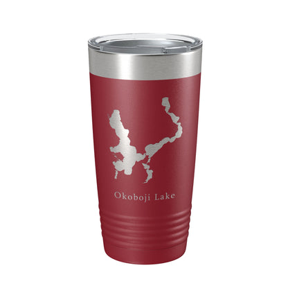 Okoboji Lake Map Tumbler Travel Mug Insulated Laser Engraved Coffee Cup Iowa 20 oz-18