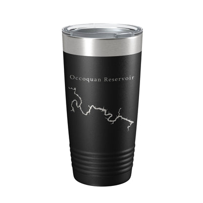 Occoquan Reservoir Tumbler Lake Map Travel Mug Insulated Laser Engraved Coffee Cup Fountainhead Regional Park Virginia 20 oz-0
