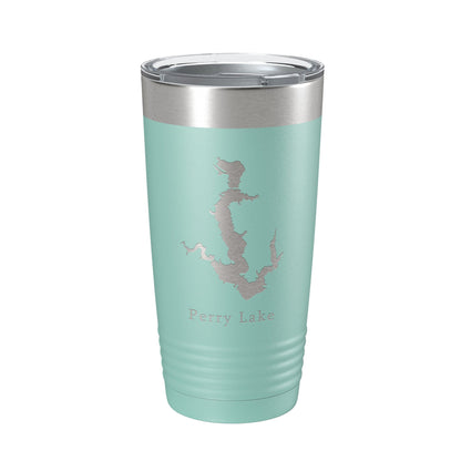 Perry Lake Map Tumbler Travel Mug Insulated Laser Engraved Coffee Cup Kansas 20 oz-12