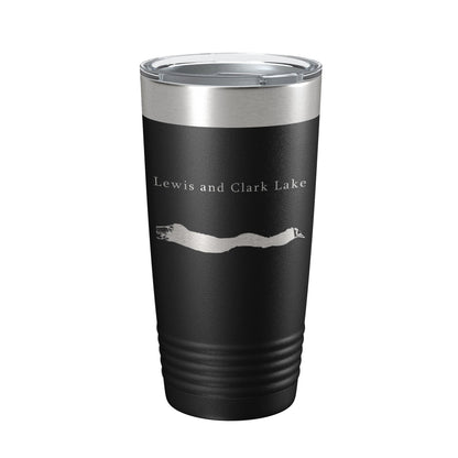 Lewis and Clark Lake Map Tumbler Travel Mug Insulated Laser Engraved Coffee Cup Nebraska South Dakota 20 oz-0