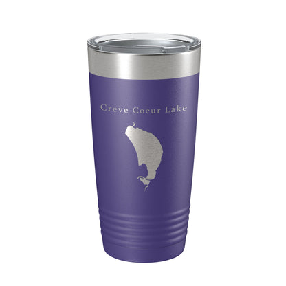Creve Coeur Lake Map Tumbler Travel Mug Insulated Laser Engraved Coffee Cup St. Louis, Missouri 20 oz-15
