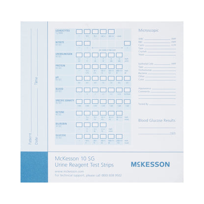 Urine Reagent Test Strip Recording Pad McKesson Consult™ For use with McKesson CONSULT® 10SG Urine Reagent Strips (MFR # 121-10SG)