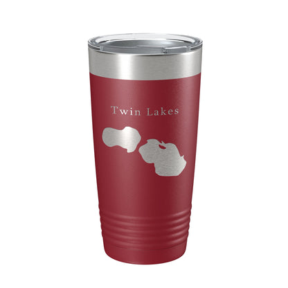 Twin Lakes Map Tumbler Travel Mug Insulated Laser Engraved Coffee Cup Muskegon County Michigan 20 oz-18