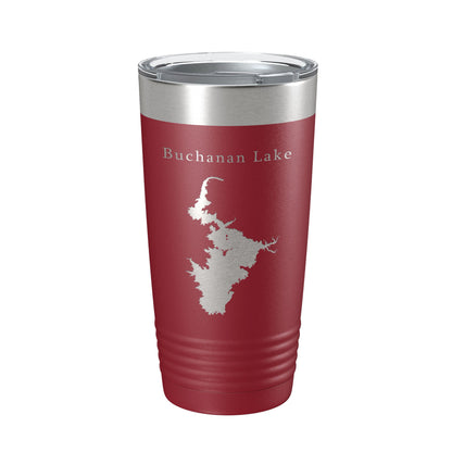Buchanan Lake Map Tumbler Travel Mug Insulated Laser Engraved Coffee Cup Texas 20 oz-18