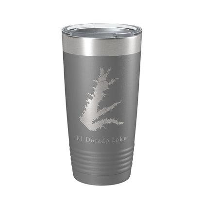 El Dorado Lake Map Tumbler Travel Mug Insulated Laser Engraved Coffee Cup Kansas 20 oz-16