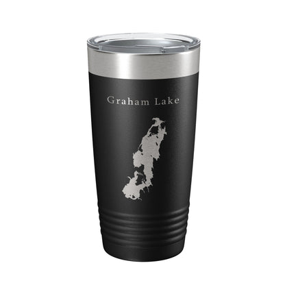 Graham Lake Map Tumbler Travel Mug Insulated Laser Engraved Coffee Cup Maine 20 oz-0