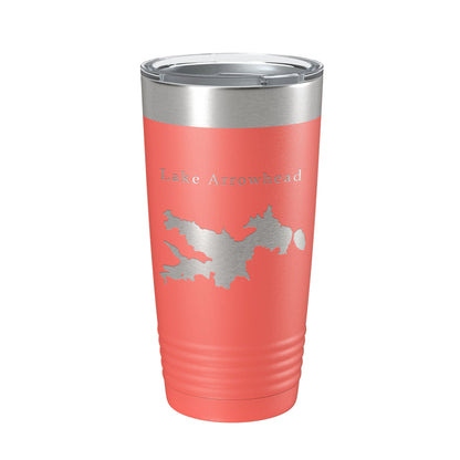 Lake Arrowhead Map Tumbler Travel Mug Insulated Laser Engraved Coffee Cup California 20 oz-20