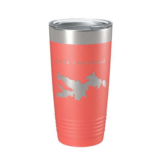 Lake Arrowhead Map Tumbler Travel Mug Insulated Laser Engraved Coffee Cup California 20 oz-20