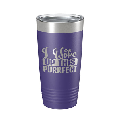 I Woke Up This Purrfect Tumbler Travel Mug Funny Cat Lover Gift Insulated Laser Engraved Coffee Cup 20 oz-15