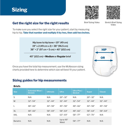 Unisex Adult Incontinence Brief McKesson Extended Wear Large / X-Large Disposable Heavy Absorbency