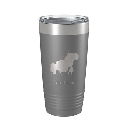 Fox Lake Map Tumbler Travel Mug Insulated Laser Engraved Coffee Cup Illinois 20 oz-16