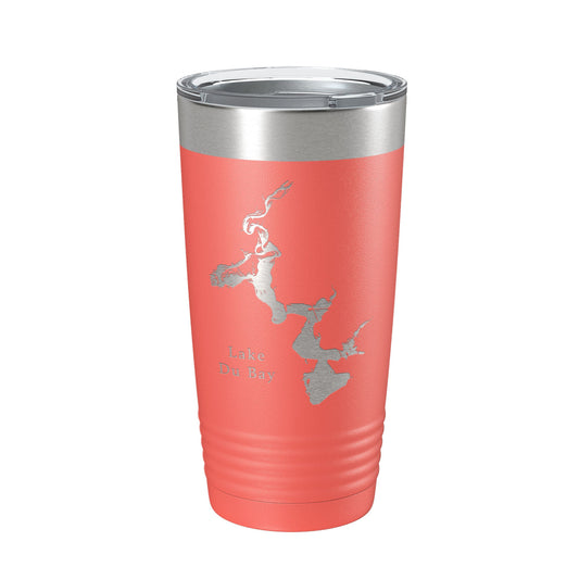 Lake Du Bay Map Tumbler Travel Mug Insulated Laser Engraved Coffee Cup Wisconsin 20 oz-20