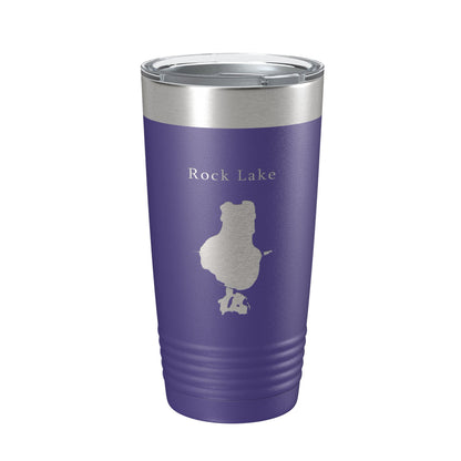 Rock Lake Map Tumbler Travel Mug Insulated Laser Engraved Coffee Cup Wisconsin 20 oz-15