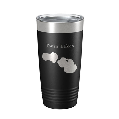 Twin Lakes Map Tumbler Travel Mug Insulated Laser Engraved Coffee Cup Muskegon County Michigan 20 oz-5