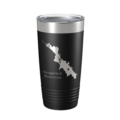 Saugatuck Reservoir Tumbler Lake Map Travel Mug Insulated Laser Engraved Coffee Cup Connecticut 20 oz-5