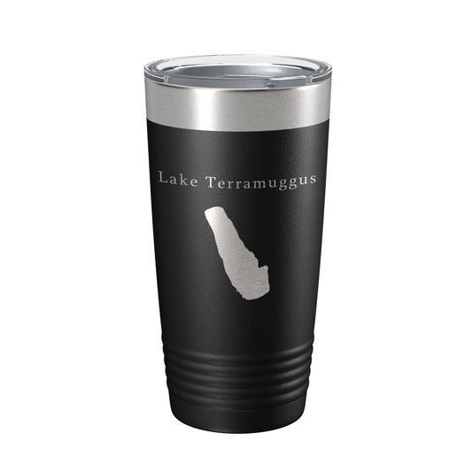 Lake Terramuggus Map Tumbler Travel Mug Insulated Laser Engraved Coffee Cup Connecticut 20 oz-0