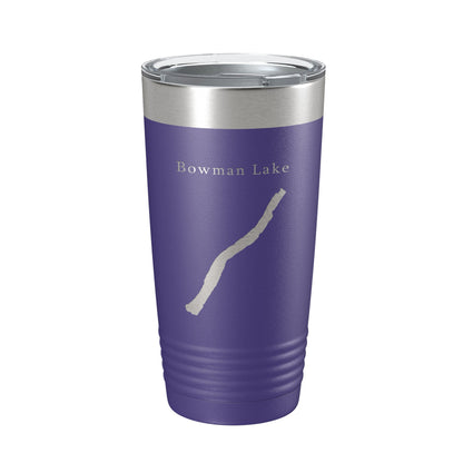Bowman Lake Map Tumbler Travel Mug Insulated Laser Engraved Coffee Cup Montana 20 oz-15