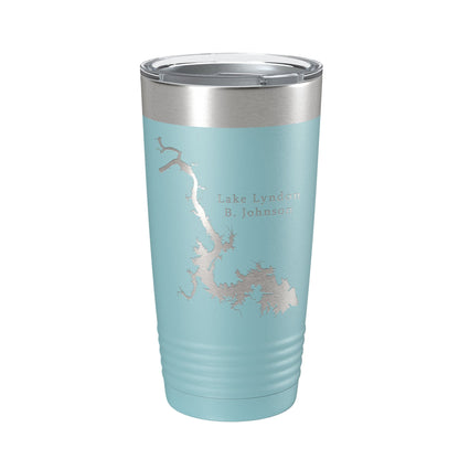 Lake Lyndon B. Johnson Map Tumbler Travel Mug Insulated Laser Engraved Coffee Cup Texas 20 oz-13