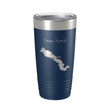 Trap Pond Tumbler Lake Map Travel Mug Insulated Laser Engraved Coffee Cup Delaware 20 oz-8