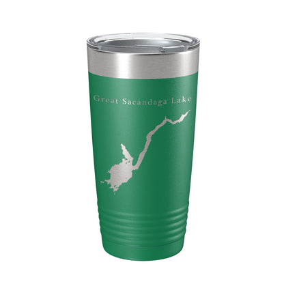 Great Sacandaga Lake Map Tumbler Travel Mug Insulated Laser Engraved Coffee Cup New York 20 oz-9