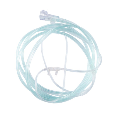 ETCO2 Nasal Sampling Cannula with O2 Delivery McKesson Adult Curved Prong / NonFlared Tip 7 Foot O2 Line