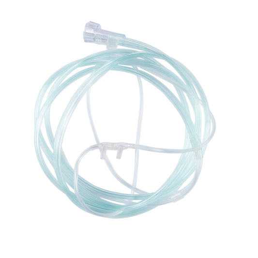ETCO2 Nasal Sampling Cannula with O2 Delivery McKesson Adult Curved Prong / NonFlared Tip 7 Foot O2 Line