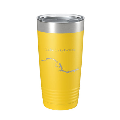 Lake Sakakawea Map Tumbler Travel Mug Insulated Laser Engraved Coffee Cup North Dakota 20 oz-19