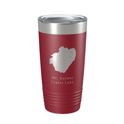 Mt. Katmai Crater Lake Map Tumbler Travel Mug Insulated Laser Engraved Coffee Cup Alaska 20 oz-18