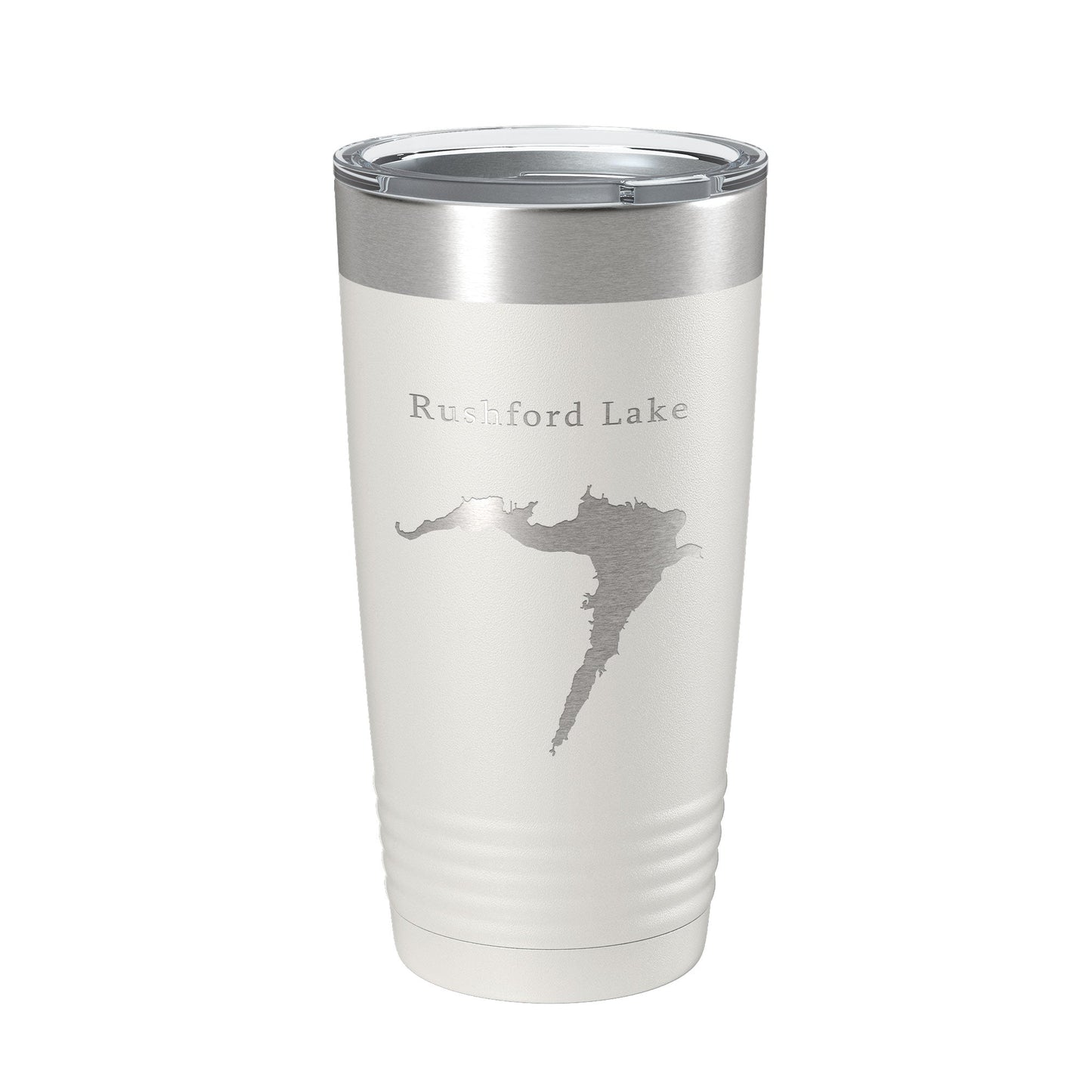 Rushford Lake Map Tumbler Travel Mug Insulated Laser Engraved Coffee Cup New York 20 oz-1