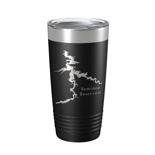Seminoe Reservoir Tumbler Lake Map Travel Mug Insulated Laser Engraved Coffee Cup Wyoming 20 oz-0