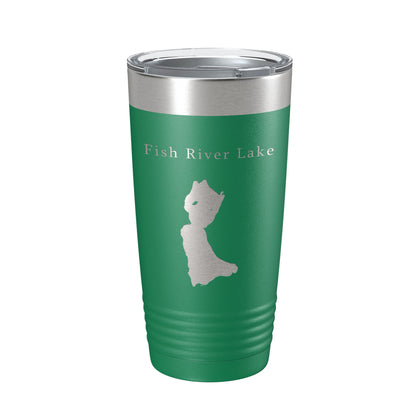 Fish River Lake Map Tumbler Travel Mug Insulated Laser Engraved Coffee Cup Maine 20 oz-9