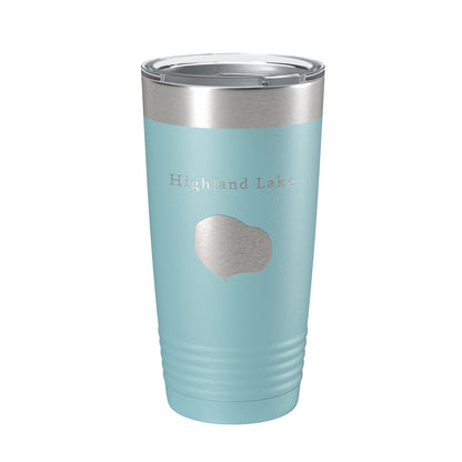 Highland Lake Map Tumbler Travel Mug Insulated Laser Engraved Coffee Cup Illinois 20 oz-13
