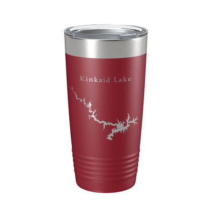 Kinkaid Lake Map Tumbler Travel Mug Insulated Laser Engraved Coffee Cup Illinois 20 oz-18